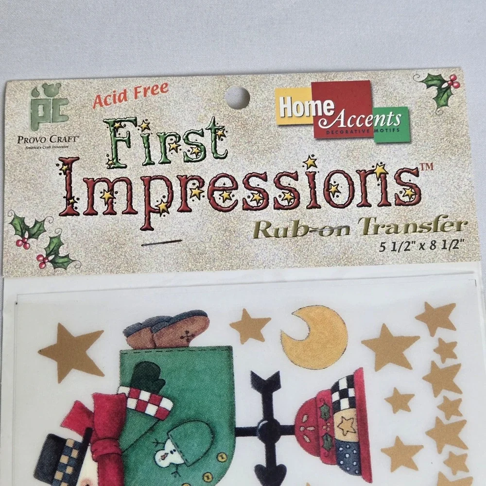Provo Craft First Impressions Christmas Rub On Transfers 5.5